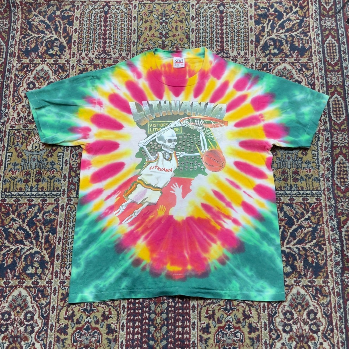 VTG Rare 1992 Anvil Lithuania Grateful Dead Basketball TShirt Greg 