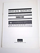 Original Service Manual Sansui 800 Solid-State Stereo Tuner Amplifier - BA001108