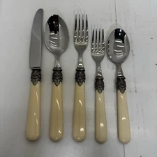 NEW INOX EME ITALY NAPOLEON IVORY 18/10 Flatware 20 Pieces Service For Four 4