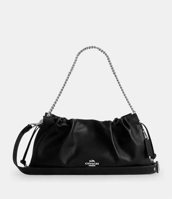 Coach Outlet Faye Large Shoulder Bag CCE68 SV/BK Silver/Black