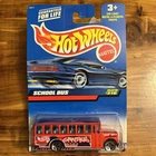 1999 Hot Wheels Red School Bus #216 1:64 Scale Diecast Bus Vintage Blue Card