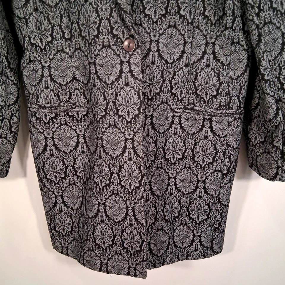 Dialogue Floral Brocade Blazer Jacket Womens Size 10 Dark Academia Baroque Goth - Image 3 of 4