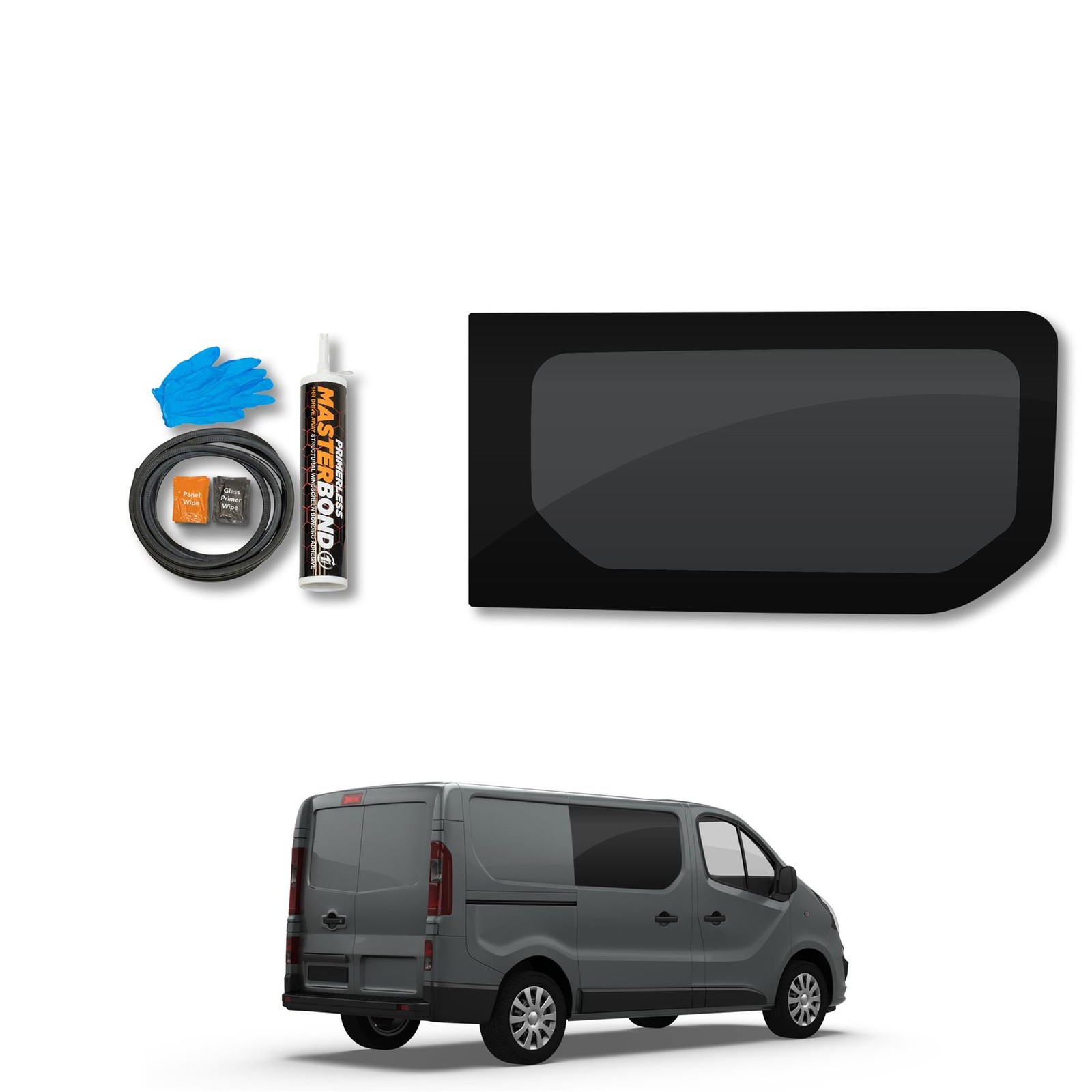 Nissan NV300 (2016-2021) Driver Side Panel Dark Tint Window With Fitting Kit