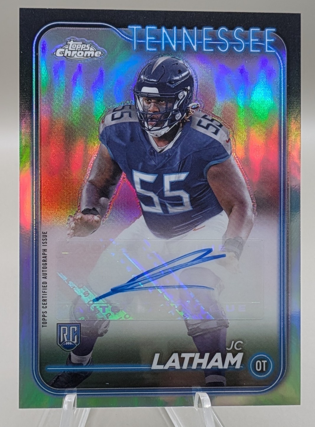 2024 Topps Chrome - Rookie Autographs J.C. Latham #RA-JLA (AU, RC)