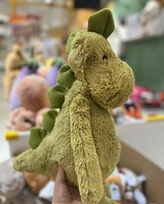 BNWT! 100% Genuine RETIRED Jellycat Little Bashful Dino & Hangtag Protector