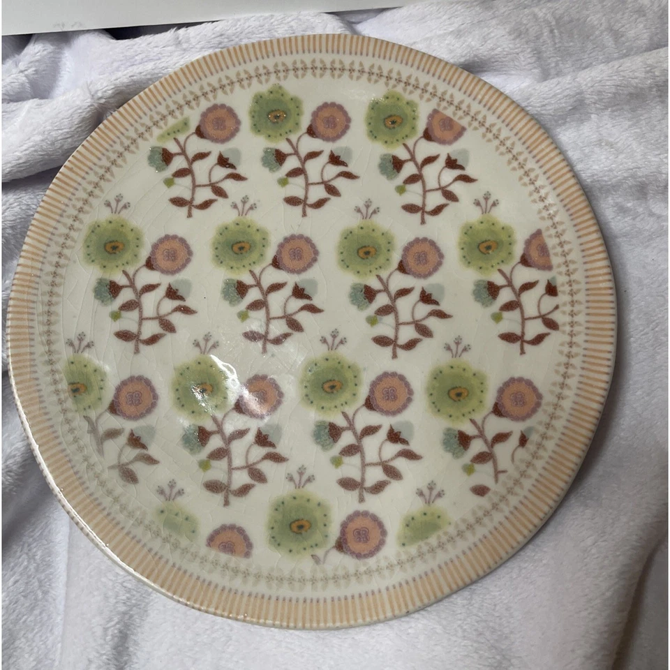 "Juego de 2 platos laterales Anthropologie Renata ensalada de postre motivo rosa 7,75""" Foto 2 de 3