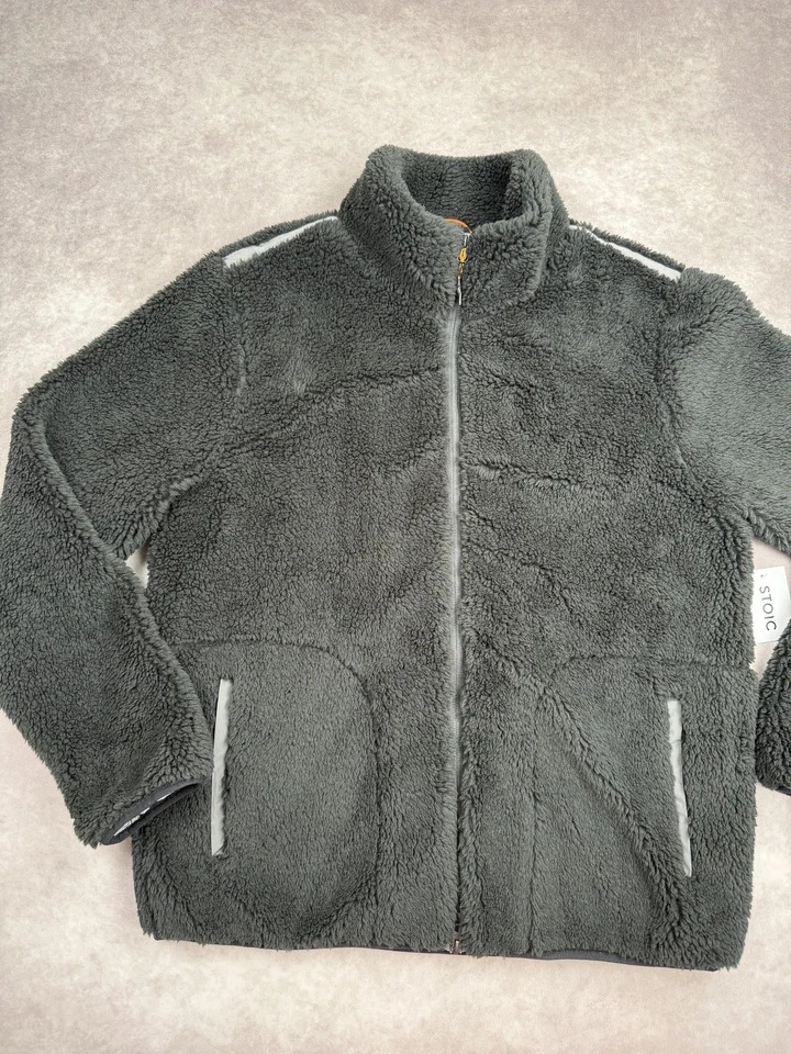 NUEVO CON ETIQUETAS Chaqueta Stoic MTN Sherpa Para Hombres Grande Elastizada Negra Cremallera Completa Vellón Exterior Nueva Foto 2 de 4