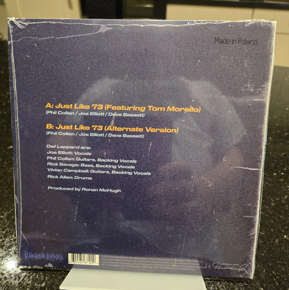 Def Leppard Just Like 73 Limited Edition Blue Vinyl - New and Sealed - Image 2 of 2