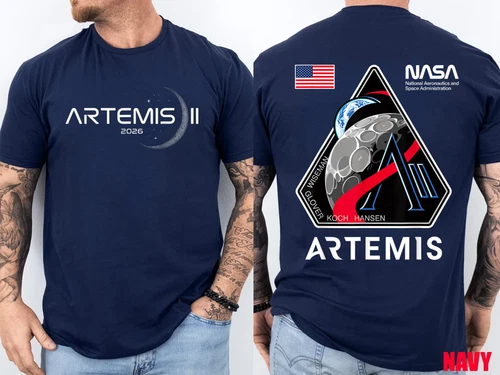 Artemis II Launch to The Moon Space Mission 2026 Front and Back T-Shirt - product listing photo