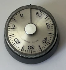 Vintage MCM WESTCLOX Dark Grey Interval 1 Hour Flag Bell Timer WORKS