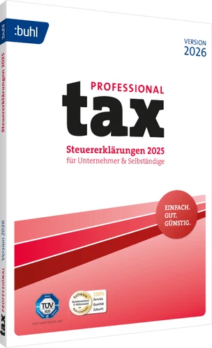 BUHL tax 2026 Professional Jahr 2025 3 User / 1 PC Vollversion Download Lizenz - Bild 1 von 1