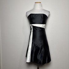 Jessica McClintock VTG 80s Gunne Sax Party Dress 3/4 Satin Strapless Coquette