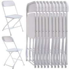 12 Pieces Commercial Plastic Folding Chairs Stackable Picnic Party Dining Seats