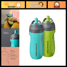 Insulated 9oz Toddler Water Bottle - No Spill Sippy Cups, BPA Free, Pack of 2