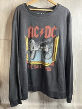 AC/DC Sweatshirt Mens Black We Salute You Music Rock Sweater Extra Large XXL VTG