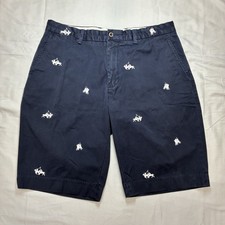 Vintage Polo Ralph Lauren Shorts Mens 36 Navy All Over Pony Embroidered Chino