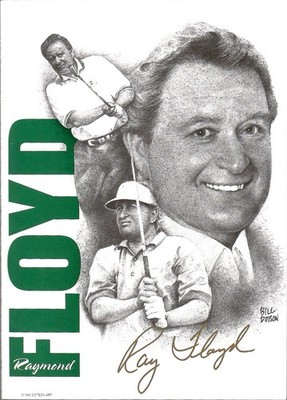 RAY FLOYD HAND SIGNED 5x7 FOLDOUT+COA          1976 GOLF MASTERS CHAMPION