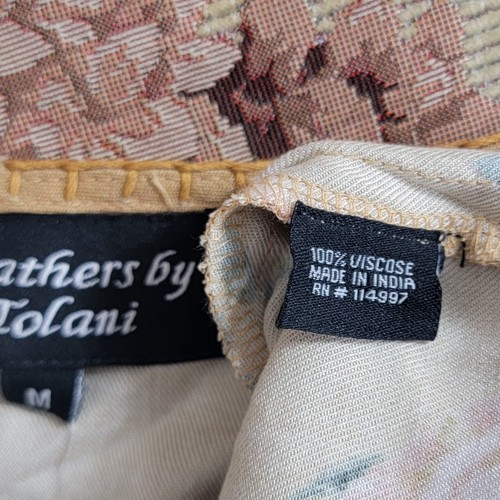Feathers by Tolani Anthropologie Dress Womens Medium Mustard Floral Cottagecore - Picture 11 of 12
