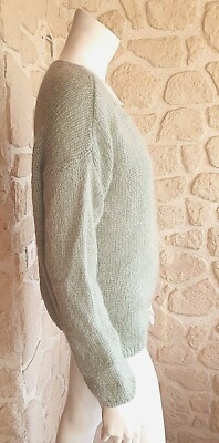 Gilet Maille Vert, Boutons, Talia Benson, Taille Unique, Laine Mohair, Neuf Avec étiquettes