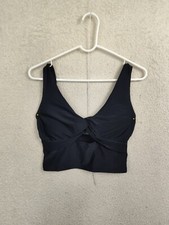 Old Navy Women Swimwear Medium Black Nylon Blend V Neck Twist Front Tankini Top