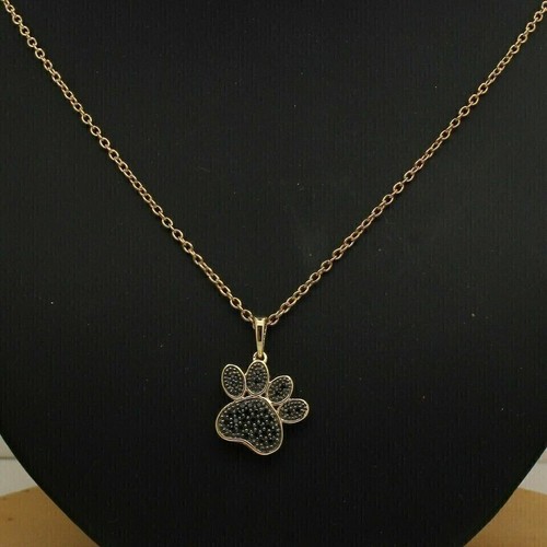 1Ct Round Cut Created Diamond Dog Paw Pendant 14k Yellow Gold Plated Free Chain - Bild 3 von 5