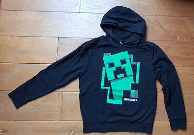 Original Minecraft Jungen Creeper Hoodie Kapuzenpullover, schwarz, Gr. 13-14 J.