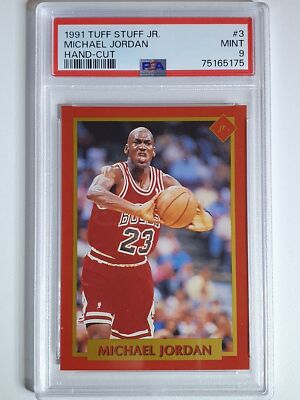 1991 Tuff Stuff Jr. Michael Jordan #3 Hand Cut - PSA 9 ( POP 19