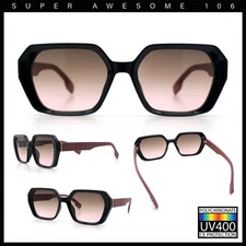 Womens Geometric Octagonal Classy Plastic Designer Fashion Sunglasses