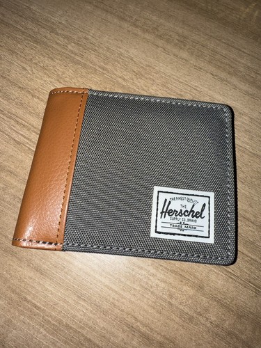 Herschel Hank Wallet- Brown Leather With Gray