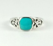 Dakota West Design Sterling Silver 925 Turquoise Filigree Southwest Ring