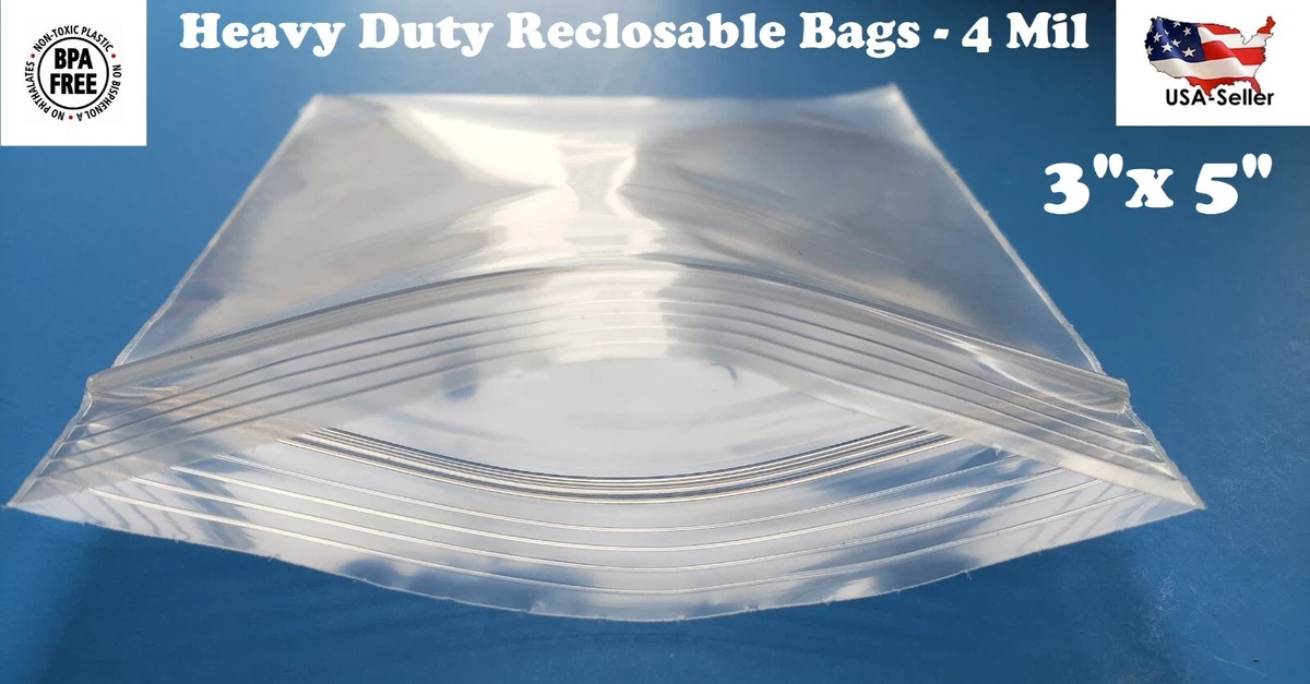15,2 x 25,4 cm 4 mil Heavy Duty Plastic Reclosable zipper Bags