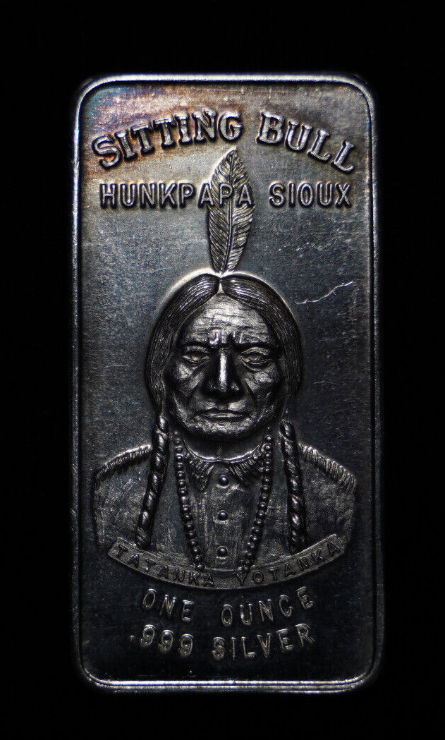 1973 RUSS ビンテージバンク MADE IN USA 1973 Sitting Bull Native American Hunkpapa Sioux Indian 1oz 999