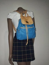 I MEDICI BLUE PEBBLED LEATHER BACKPACK