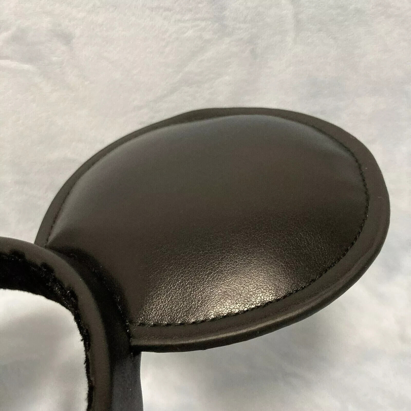 Authentic Disney Parks Mickey Mouse Ears Headband Solid Black faux Leather Hot