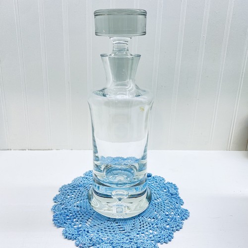 Vintage Krosno Crystal Large Decanter W/ Stopper PRESTINE CONDITION 12"X4.5” - Picture 11 of 11
