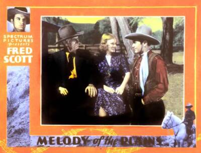 Melody Of The Plains lobby card Fred Scott 1937 OLD PHOTO