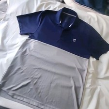 Cherokee Men's Polo 2 Tone Navy/grey Large - 100 Poly Dry Fit Short Sleeve