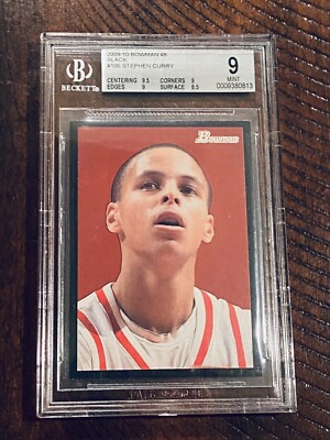09 Bowman Black Stephen Curry RC BGS 9 Mint /48? Steph Rookie 