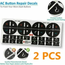 2x Replacement Repair AC Dash Button Kit Decal Stickers For Chevrolet Tahoe GMC