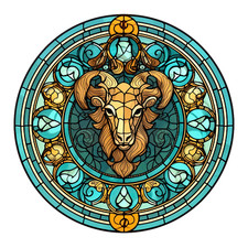 8X Autoaufkleber Sticker Buntglas Sternzeichen Aufkleber 9X9 cm