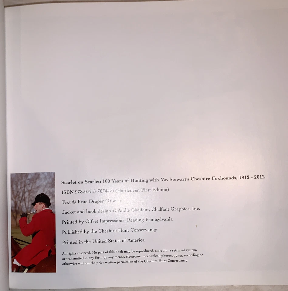 SIGNED, 100 YEARS OF HUNTING WITH MR STEWART'S CHESHIRE FOXHOUNDS, PRUE D OSBORN - Image 4 of 4