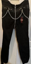 Royal Bones Black Pants Daang Goodman Chains Zippers Goth Emo Y2K NWT Size 19