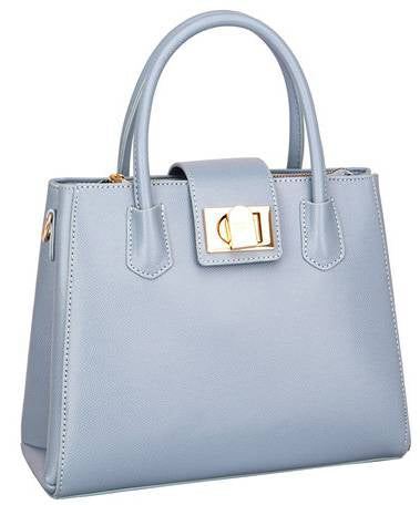 David Jones Womens Tab Over Formal Tote Bag Light Blue