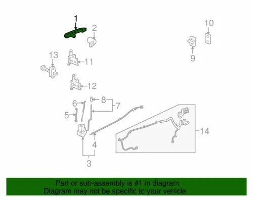 Manija de puerta exterior genuina GM 2008-2010 Chevrolet Pontiac Cobalt G5 25963384 Foto 2 de 2