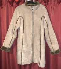 Etam Womens Faux Fur Lined Fall Winter 3/4 Length Coat Outdoor Jacket- Size 14