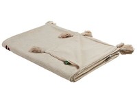 Kuscheldecke Baumwolle Tiermuster Beige / Braun Quasten 130 X 180 Cm Deoghar