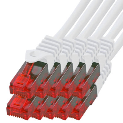 10 x 2m CAT.5 Gigabit Patchkabel Netzwerkkabel weiß LAN Netzwerk Kabel CAT5