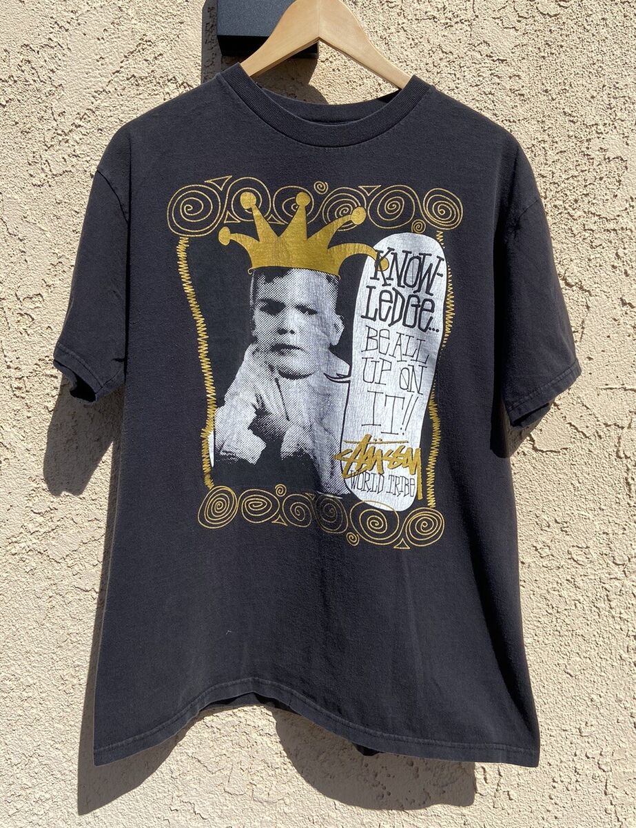 Vintage 90s Stussy “Knowledge be all up on it!!” T-Shirt Sz Vintage 90s Stussy “Knowledge be all up on it!!” T-Shirt Sz