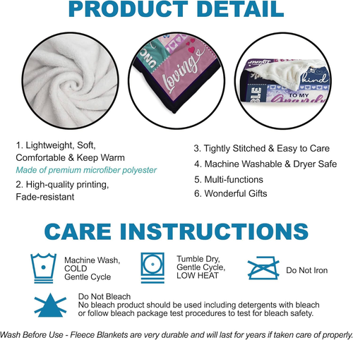 Grandma Throw Blanket, 50X60 Inches, 100% Suede Polyester, Personalized Gift for - Picture 3 of 12