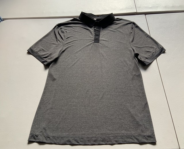 Lululemon Men's Precision Polo Shirt Top Black Gray Vented Size Medium | eBay